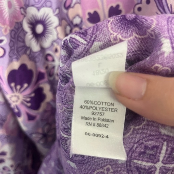 Only necessities purple cotton floral nightgown size 18/20 - Picture 5 of 7